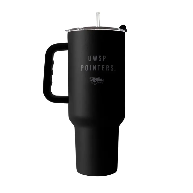 Wisconsin - Stevens Point 40oz Black Tonal Powder Coat Tumbler