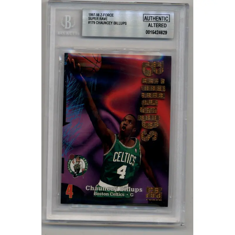 Chauncey Billups 1997-98 Skybox Z-Force Super Rave 10/50 #179 BGS Authentic Altered