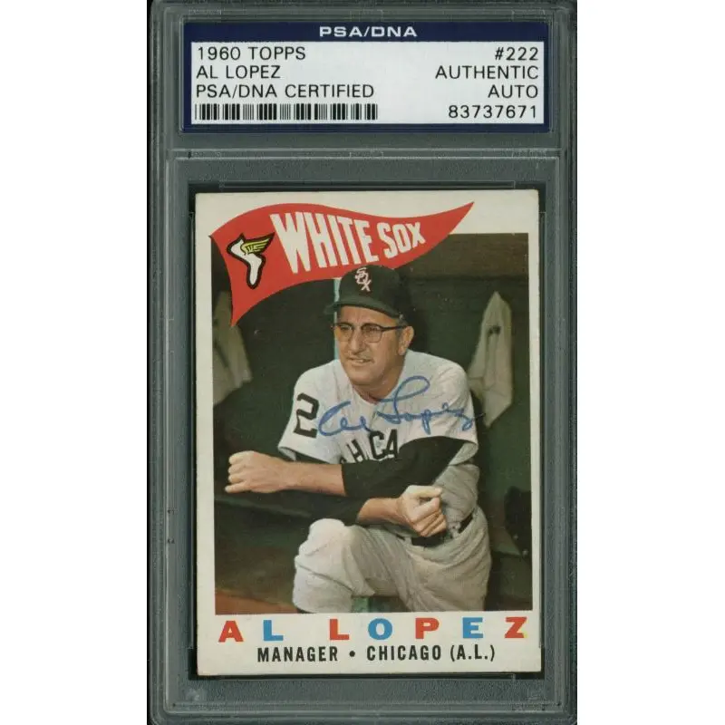 White Sox Al Lopez Authentic Signed Card 1960 Topps #222 PSA/DNA Slabbed