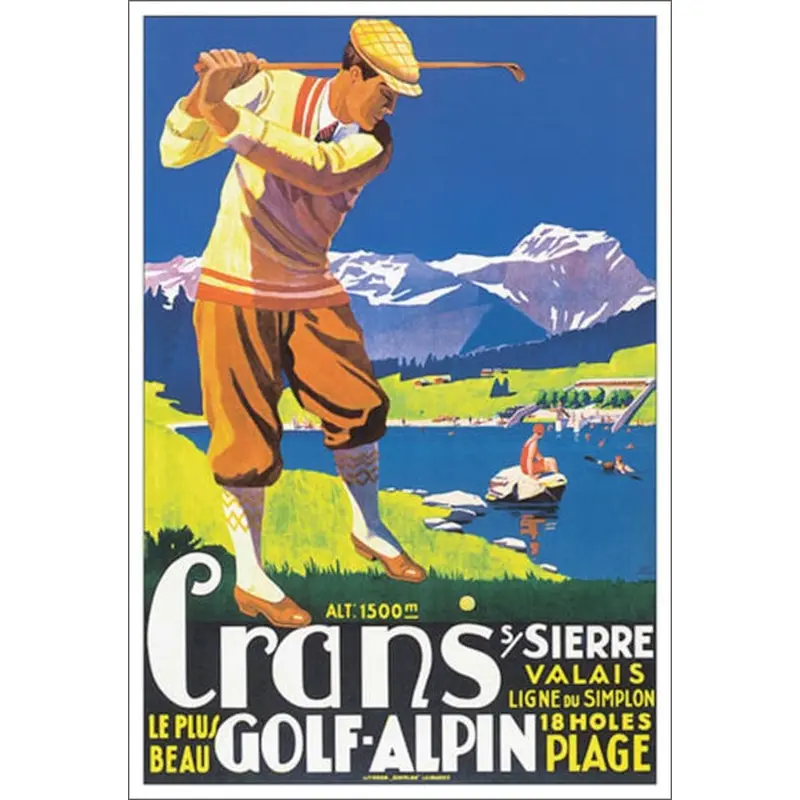 Golf at Crans-sur-Sierre, Switzerland Vintage Poster Reprint (c.1925)