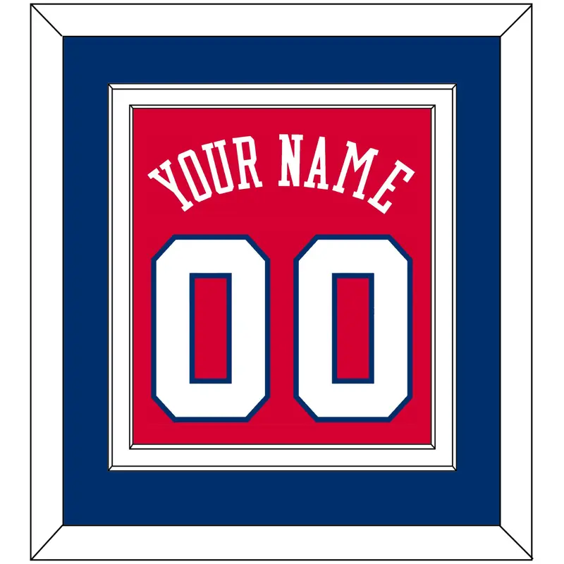 Philadelphia Name & Number - Road Red (1978-1991) - Double Mat 3