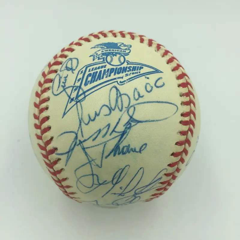 1998 Cleveland Indians Team Signed Postseason Baseball 32 Sigs Jim Thome JSA COA