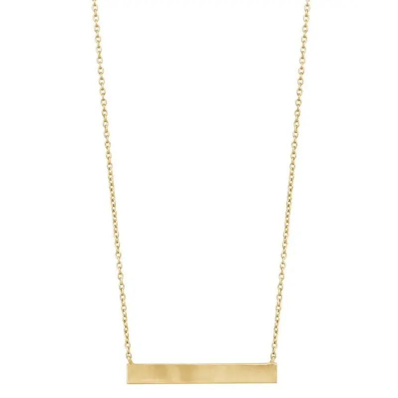 Sterling Silver Bar Necklace - Gold Plated