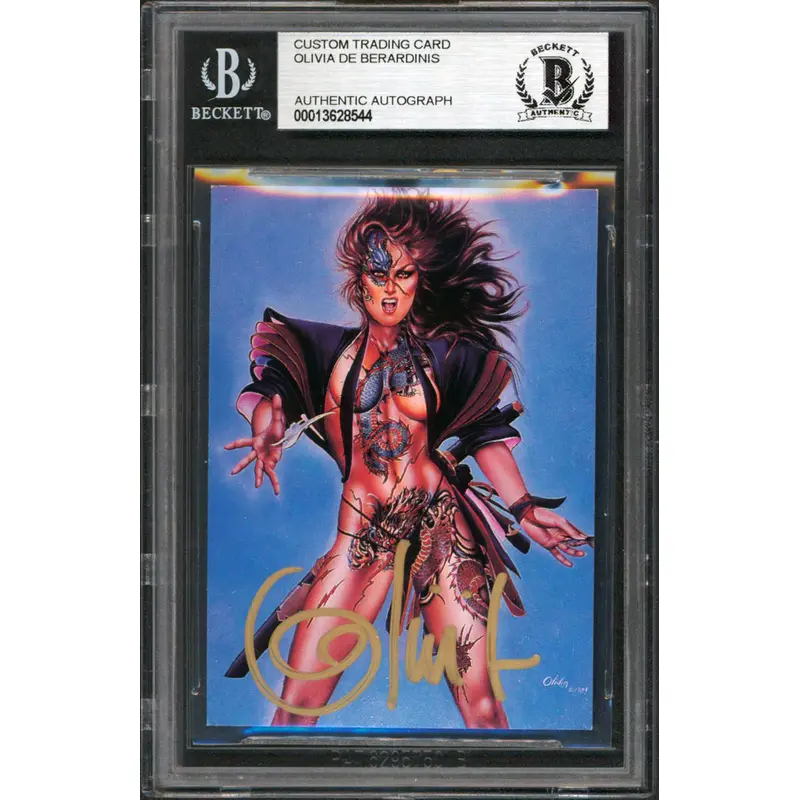 Playboy Olivia De Berardinis Signed Custom Trading Card Card BAS Slabbed