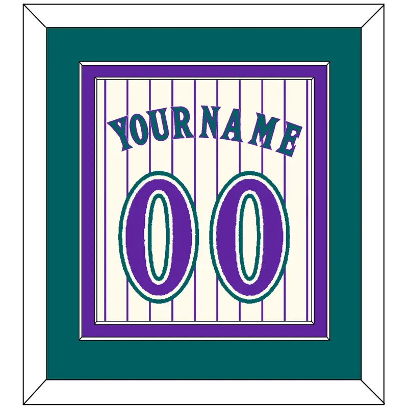 Arizona Name & Number - Home Off-White Pinstripes (2001-2006) - Double Mat 4