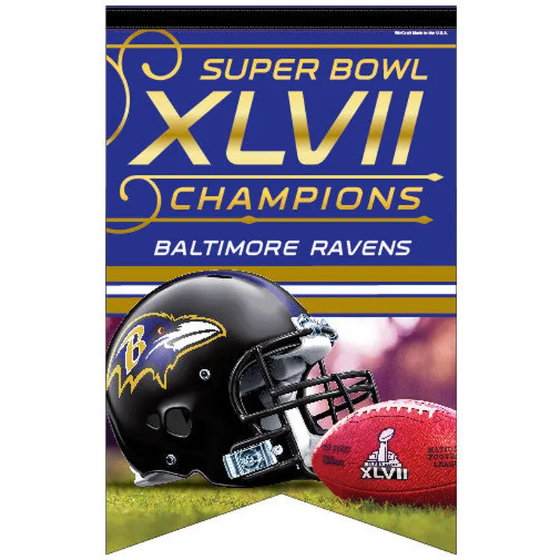 Baltimore Ravens Super Bowl XLVII Champions Premium Felt 17x26 Wall Banner - Wincraft