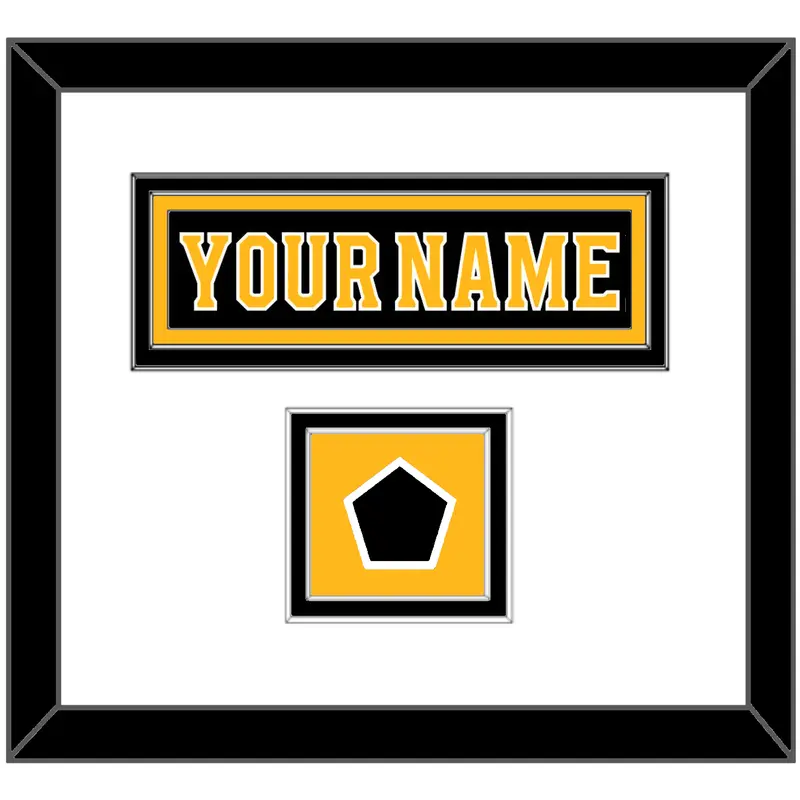 Boston Nameplate & Jersey Logo Patch - Home Black - Double Mat 1