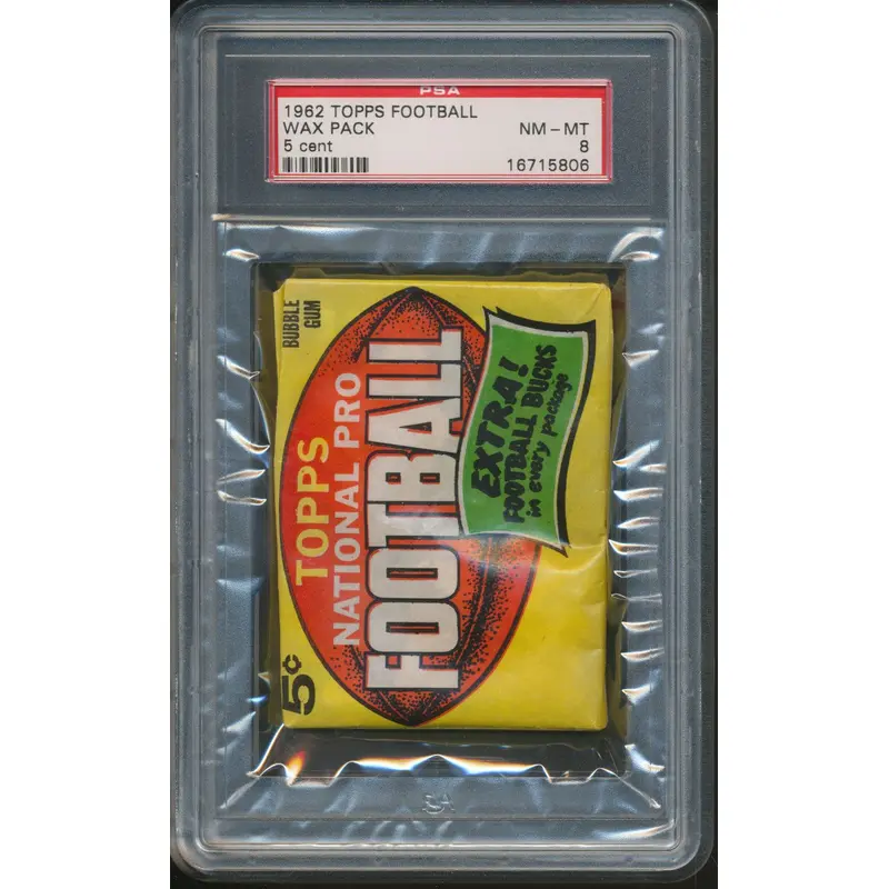 1962 Topps Football Unopened Wax Pack PSA 8