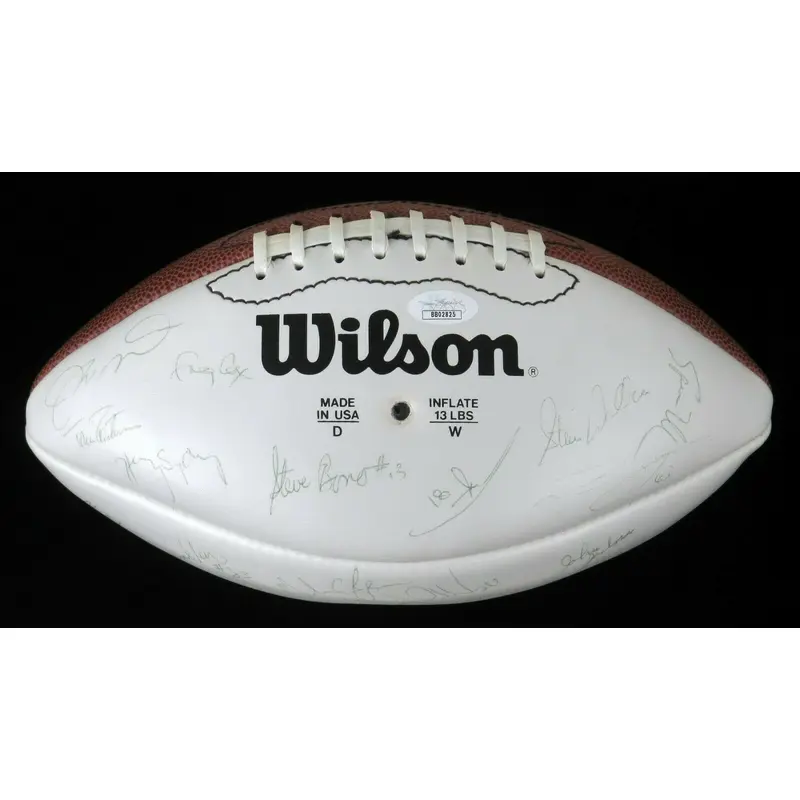 1990 San Francisco 49ers Team Signed Football Joe Montana Jerry Rice JSA COA