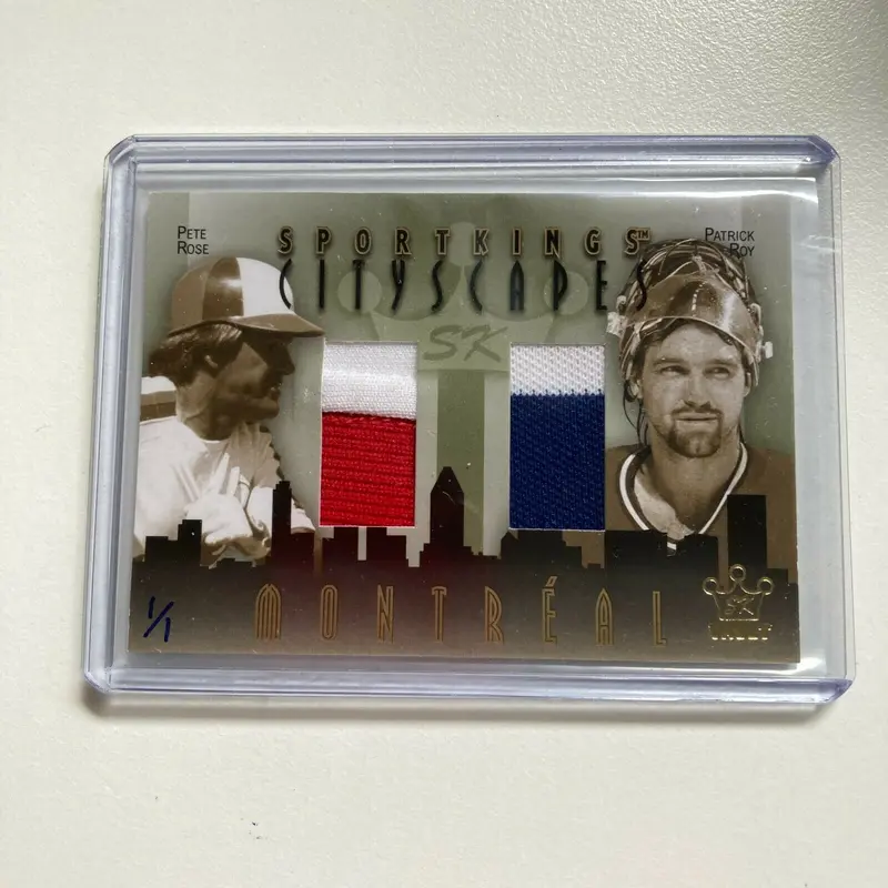 2007 Sportkings Pete Rose & Patrick Roy 1/1 One Of One Game Used Jersey Patch