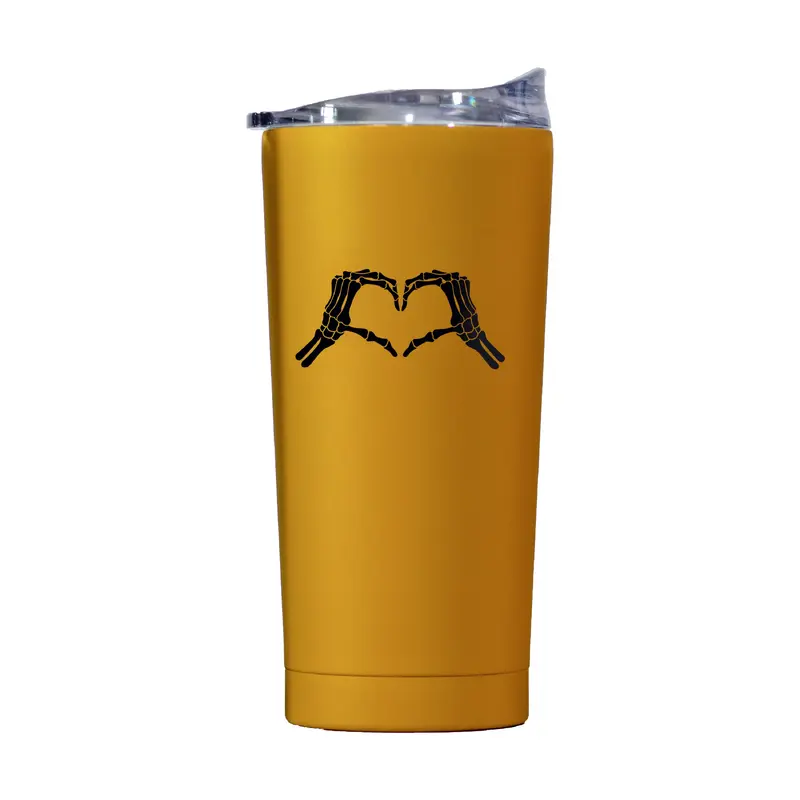 Halloween 20oz Skeloton Heart Hand Powder Coat Tumbler