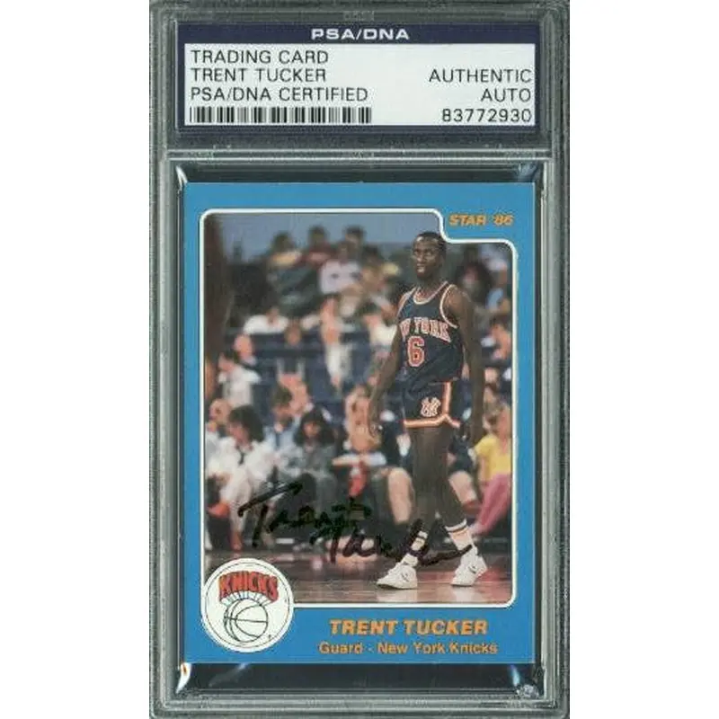 Knicks Trent Tucker Authentic Signed Star '86 Trading Card PSA/DNA Slabbed