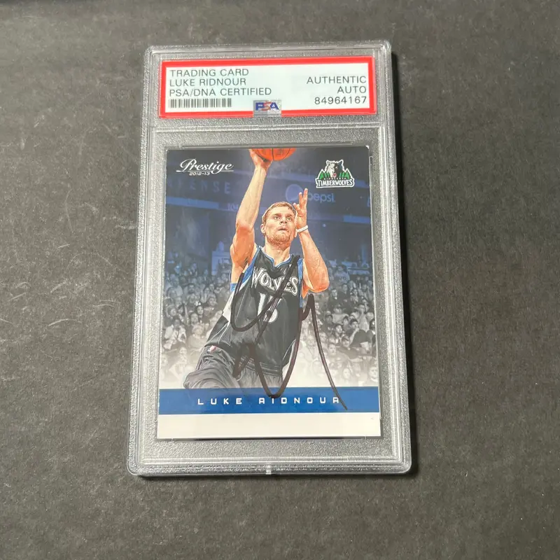 2012-13 Panini Prestige #115 Luke Ridnour Signed Card AUTO PSA Slabbed Timberwolves