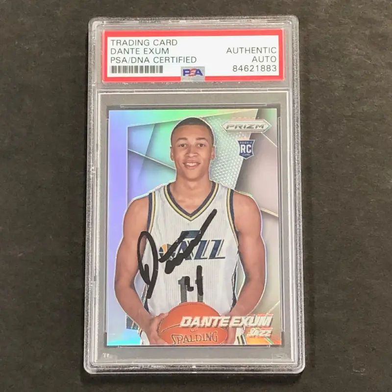 2014-15 Panini Prizm #255 Dante Exum Signed Card AUTO PSA Slabbed RC Jazz