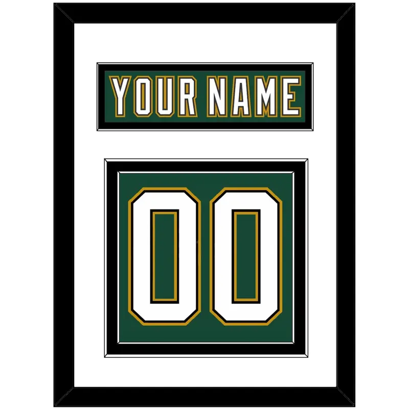Dallas Nameplate & Number (Back) - Alternate Green (1997-1999) - Double Mat 1