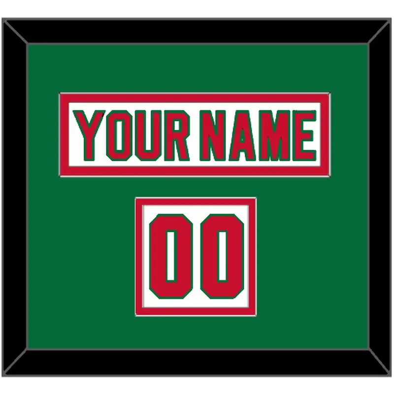 New Jersey Nameplate & Number (Shoulder) - Home White (1982-1992) - Double Mat 3