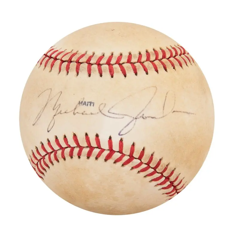 Earliest Known Michael Jordan Pre Rookie Signed 1982 World Series Baseball PSA