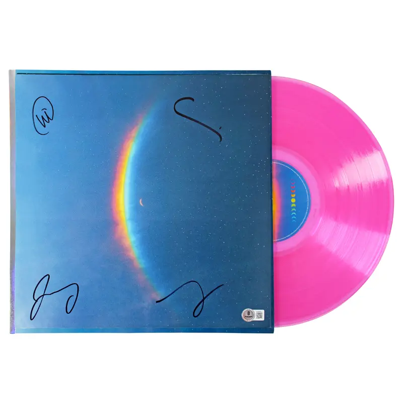 Coldplay Martin, Berryman +2 Signed Moon Music Album Flat w/ Album & Vinyl BAS