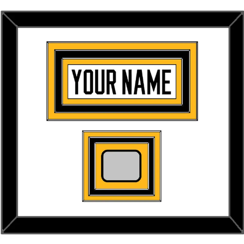 Pittsburgh Nameplate & Stanley Cup Champions Patch - Home White (1988-1992) - Triple Mat 1