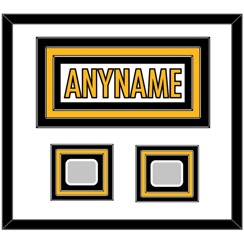 Pittsburgh Nameplate & Super Bowl XL & XLVII Jersey Patches - Road White - Triple Mat 1