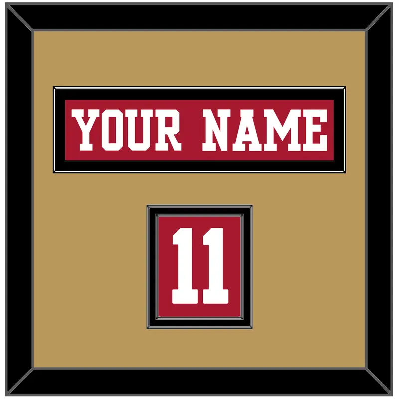 San Francisco Nameplate & Number (Shoulder) - Home Red - Double Mat 3