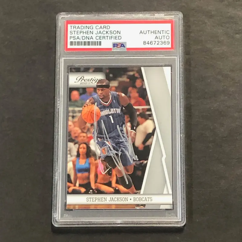 2010-11 Panini Prestige #12 Stephen Jackson Signed Card AUTO PSA Slabbed Charlotte