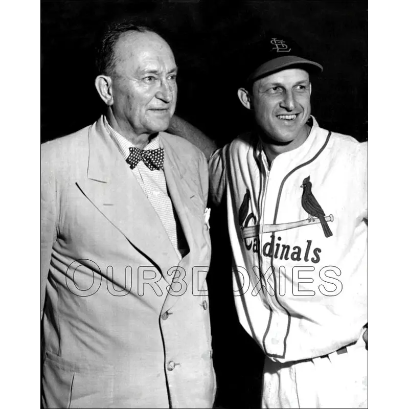 Stan Musial Ty Cobb 8X10 Photo - 1952 Cardinals Tigers - 11946