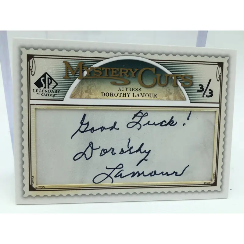2009 UD SP Legendary Cuts Dorothy Lamour Signed Mystery Cuts 3/3