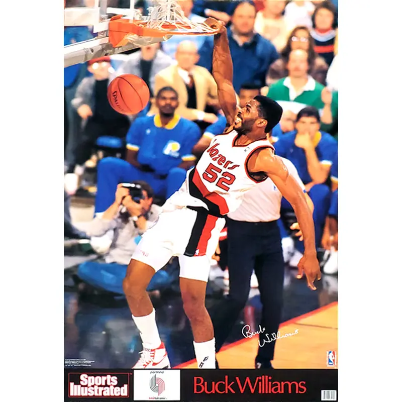 Buck Williams "Power Slam" Portland Trail Blazers Poster - Marketcom/S.I. 1990