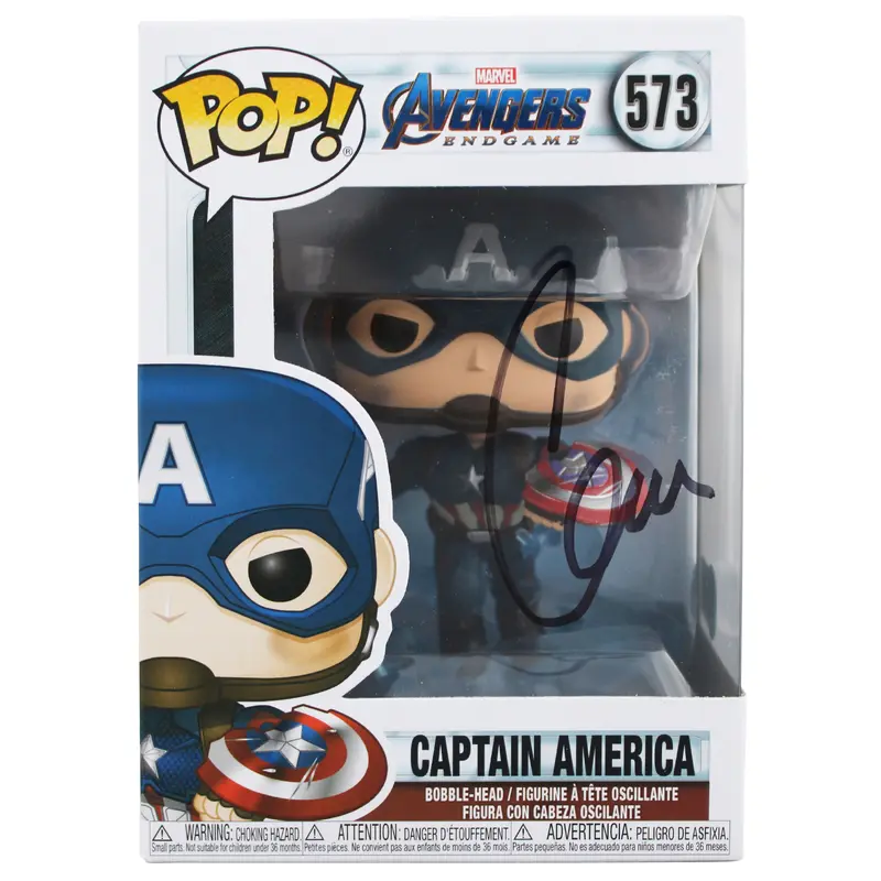 Chris Evans Signed Captain America #573 Funko Pop Vinyl Figure BAS #AE17119