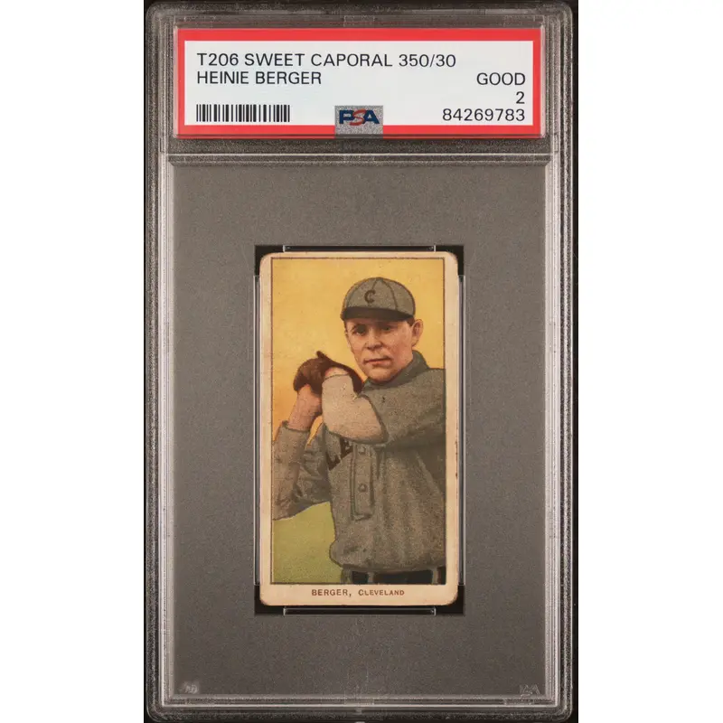 Heinie Berger 1909-11 T206 Sweet Caporal 350/30 PSA 2 Good