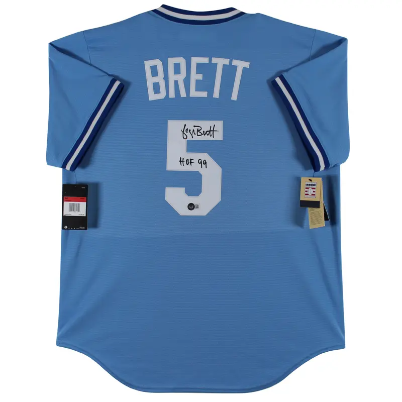 Royals George Brett "HOF 99" Authentic Signed Blue Nike CC Jersey BAS #BK02127