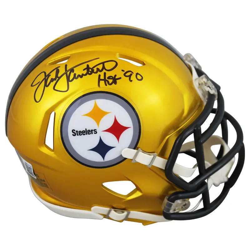 Steelers Jack Lambert "HOF 90" Authentic Signed Flash Speed Mini Helmet BAS Wit