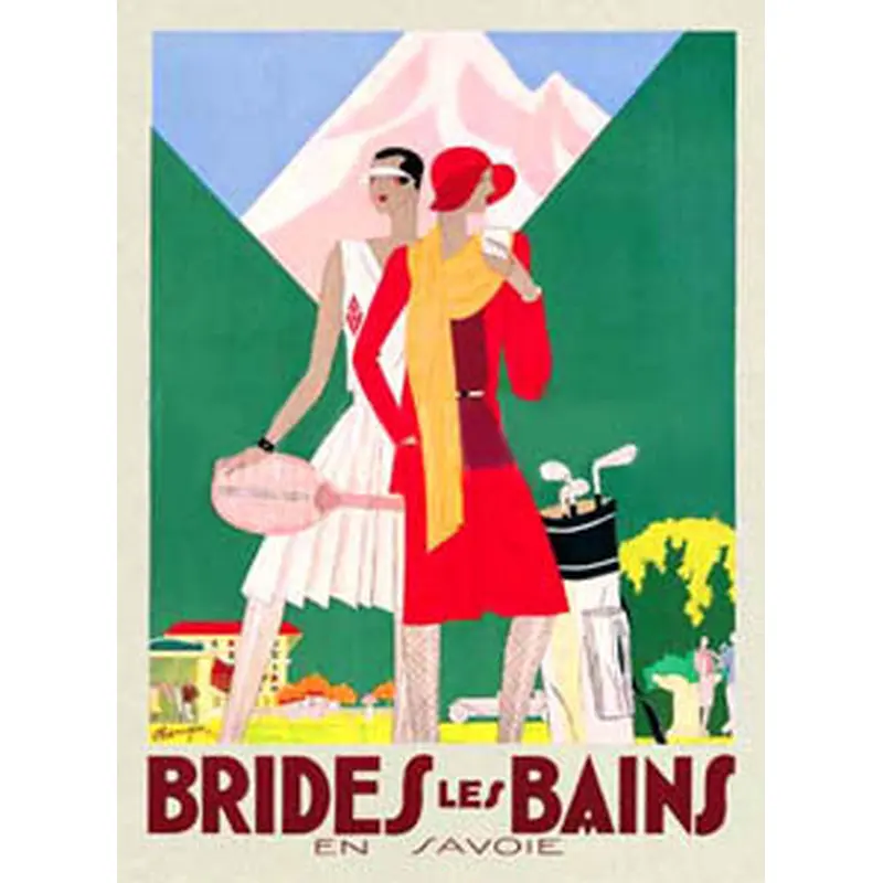Tennis and Golf "Brides les Bains" Vintage Travel Poster Reproduction - McGaw Graphics
