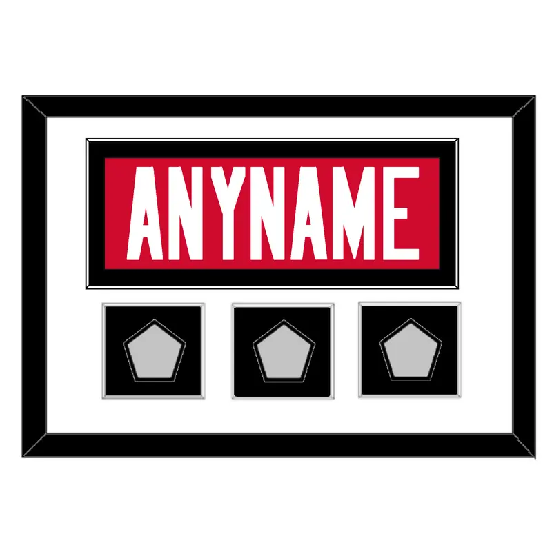 Chicago Nameplate & 2010, 2013 & 2015 Stanley Cup Champions Patches - Home Red - Single Mat 1