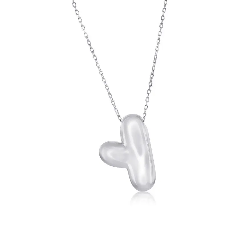Sterling Silver, Bubble 'Y' Initial Necklace