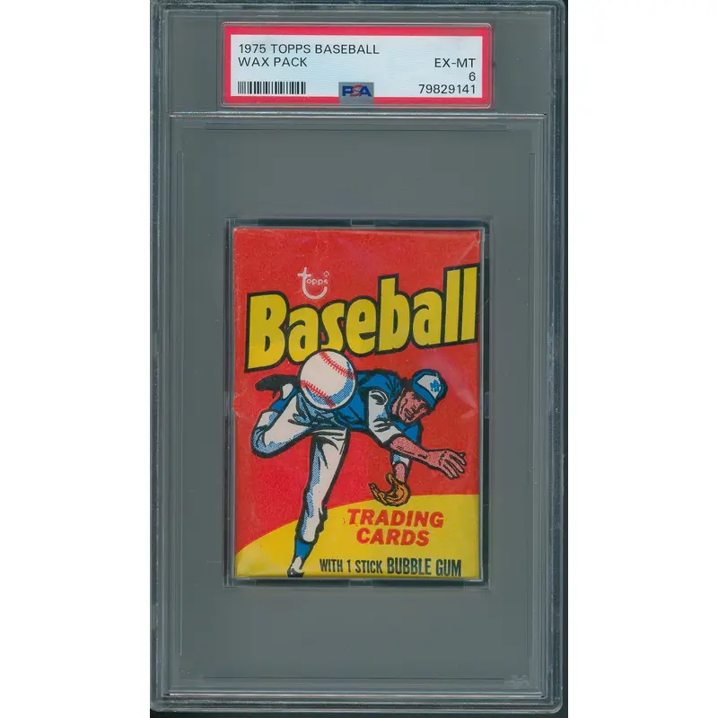 1975 Topps Baseball Unopened Wax Pack PSA 6 *9141