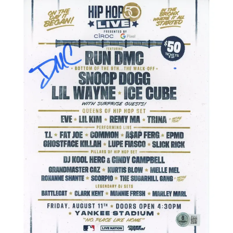 Darryl McDaniels Run DMC Authentic Signed 8x10 Photo Autographed BAS #BP33137