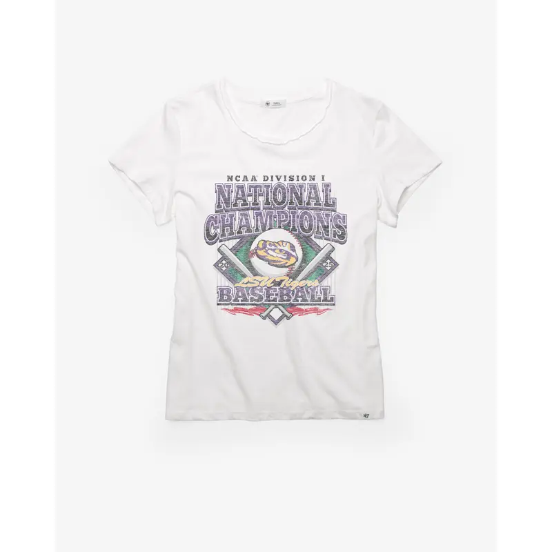 LOUISIANA STATE TIGERS LSU COLLEGE WORLD SERIES CHAMPS '47 FRANKIE TEE WOMENS