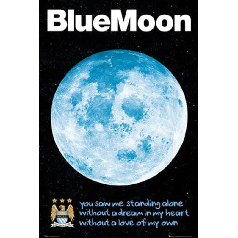 Manchester City FC "Blue Moon" EPL Football Official Poster - GB Eye Inc.