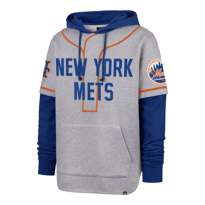 NEW YORK METS COOPERSTOWN GAME FELT FIFTIES '47 SHORTSTOP PULLOVER HOOD