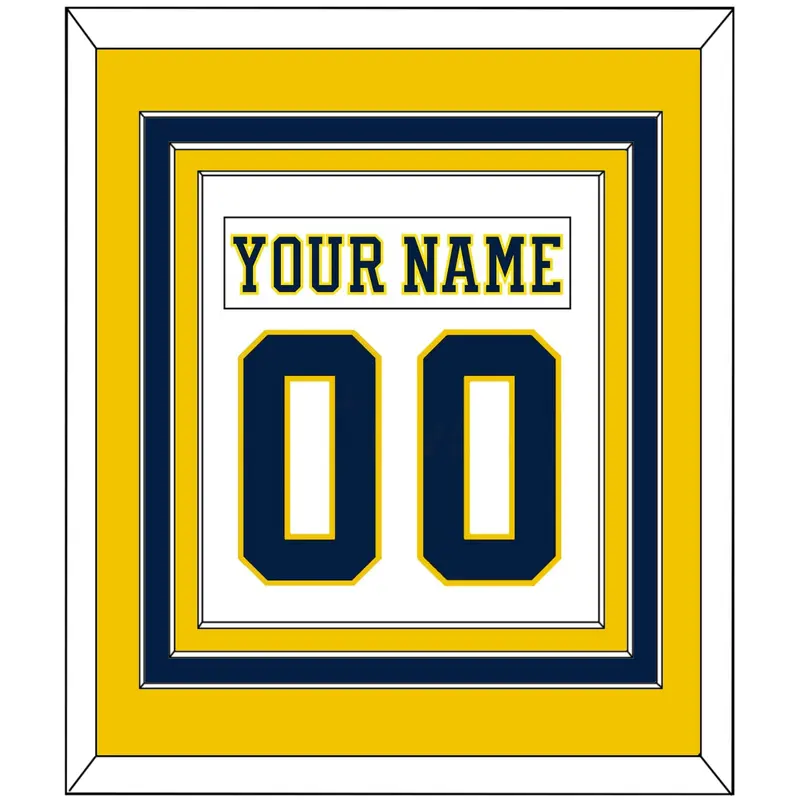 Michigan Hockey Nameplate & Number (Back) Combined - Home White (2019-2020) - Triple Mat 3