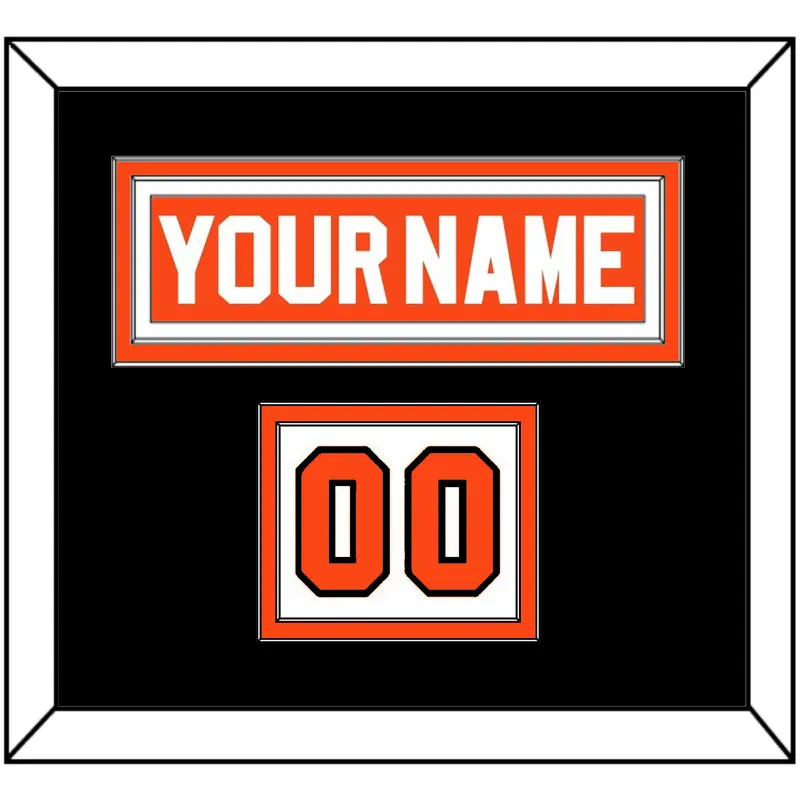 Philadelphia Nameplate & Number (Shoulder) - Road Orange (1983-2001) - Double Mat 5