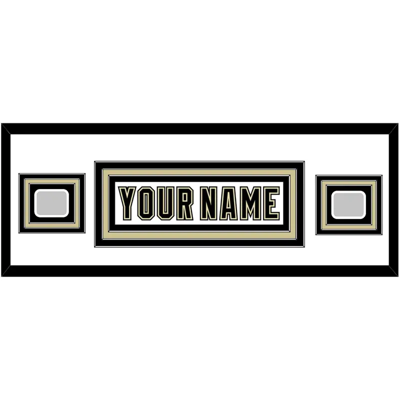 Pittsburgh Nameplate & 2 Stanley Cup Finals Patches - Road White (2007-2016) - Triple Mat 4