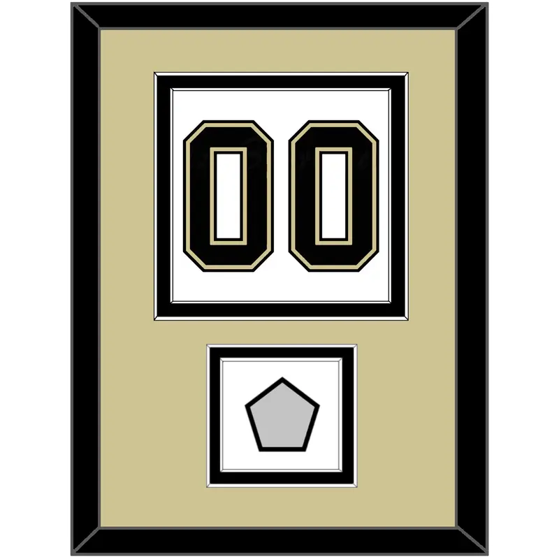Pittsburgh Number (Back) & Stanley Cup Champions Patch - Road White (2007-2016) - Double Mat 3