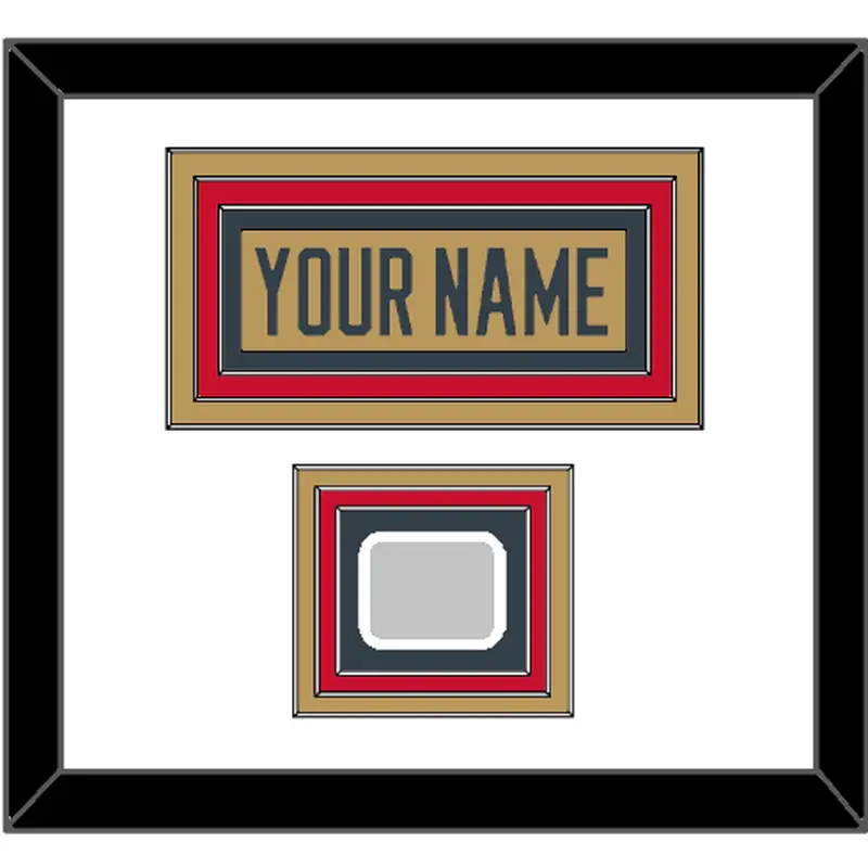 Vegas Nameplate & 2023 Stanley Cup Champions Patch - Alternate Gold - Triple Mat 1