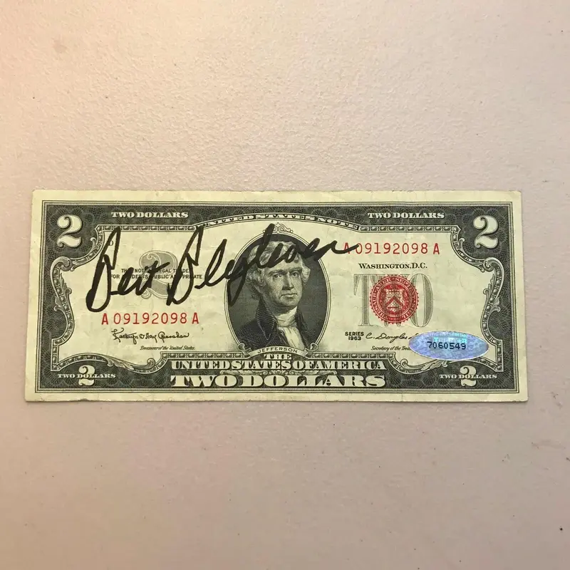 Bert Blyleven Signed Autographed 1963 $2 Dollar Bill Tristar Hologram