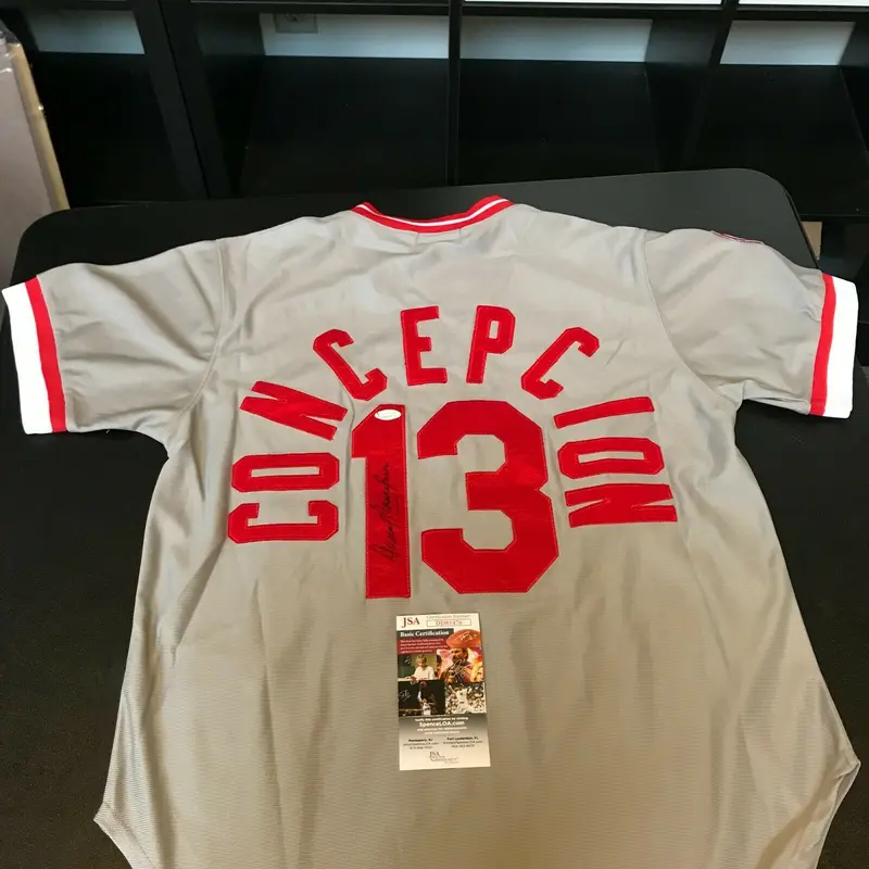 Dave Concepcion Signed 1976 Cincinnati Reds Mitchell & Ness Jersey JSA COA
