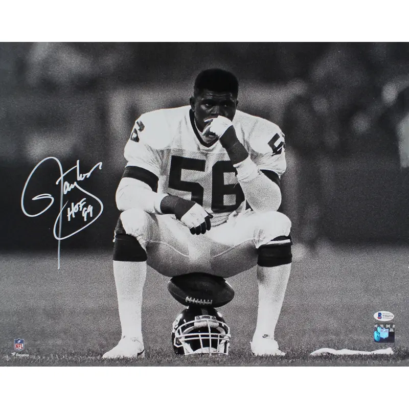 Giants Lawrence Taylor "HOF 99" Authentic Signed 16x20 B&W Photo BAS Witnessed