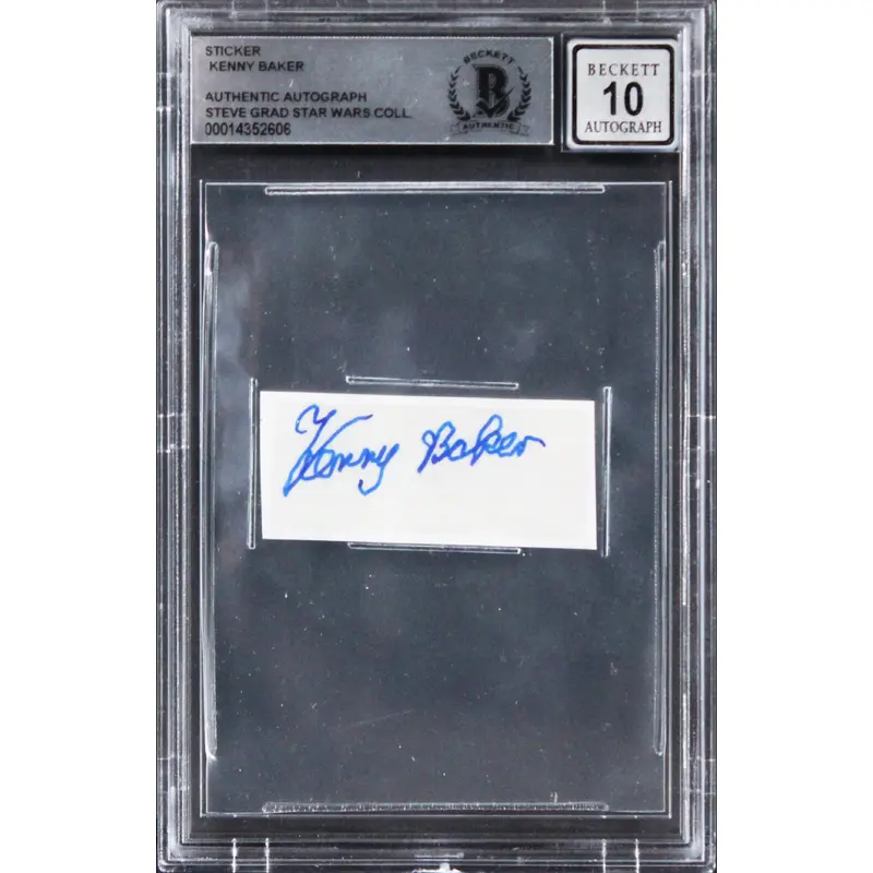 Kenny Baker Star Wars Signed .75x2 Autograph Sticker Auto 10! BAS Slabbed